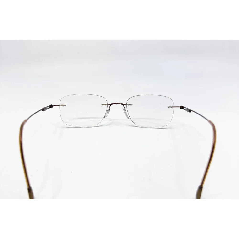 Silhouette Eyeglass Frames Mens Brown Rimless Minimalist Lightweight